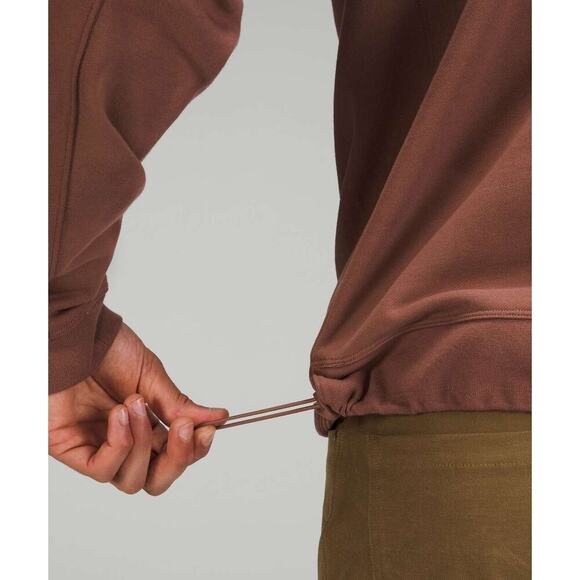 Lululemon Men's Brown French Terry Oversized Crewneck Sweatshirt Cinchable Hem M - Picture 11 of 13